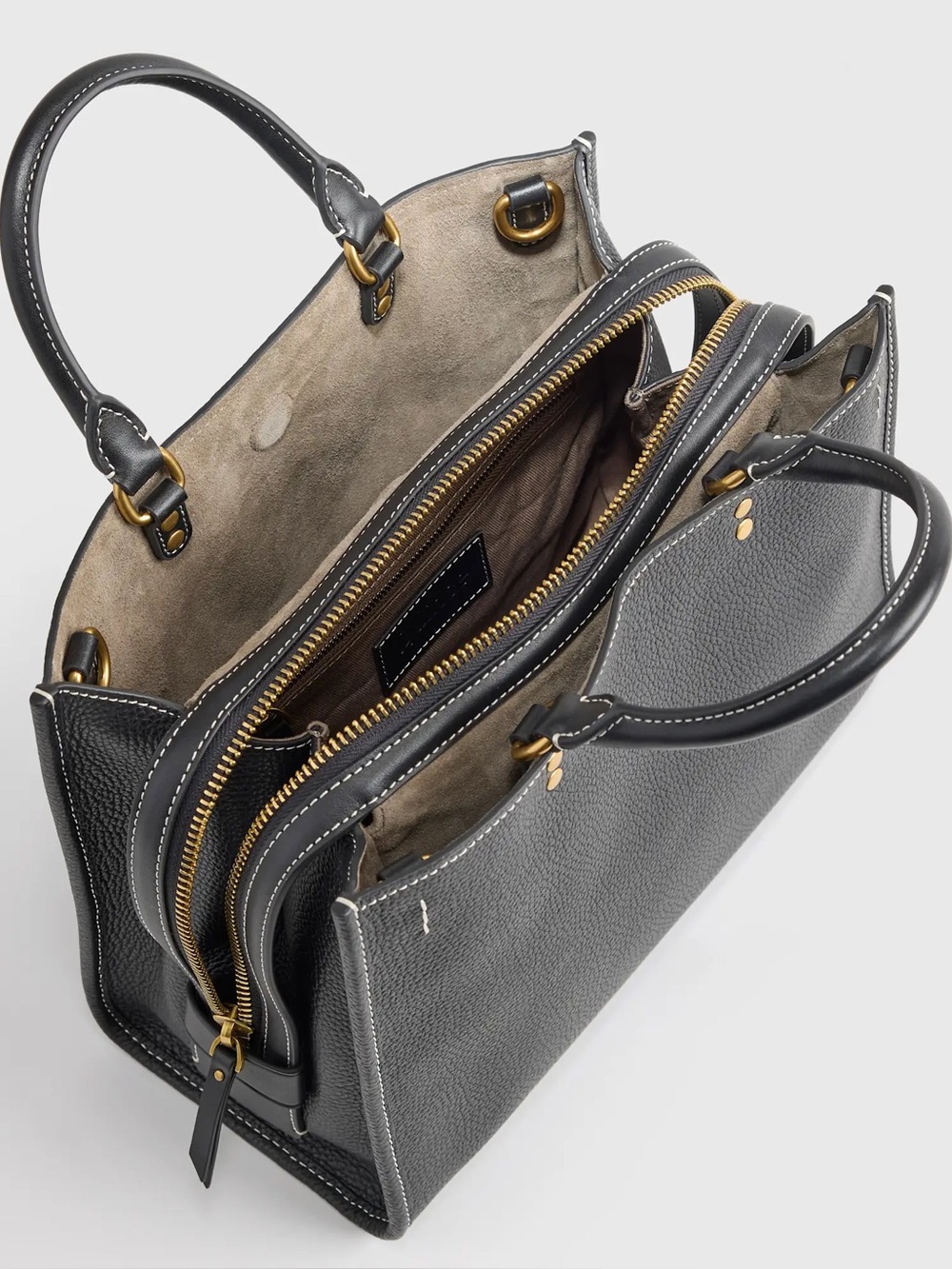 Quince Italian Leather Medium Convertible Satchel - Black - Picture 7 of 7